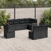 vidaXL Salon de jardin 8 pcs avec coussins noir r&eacute;sine tress&eacute;e