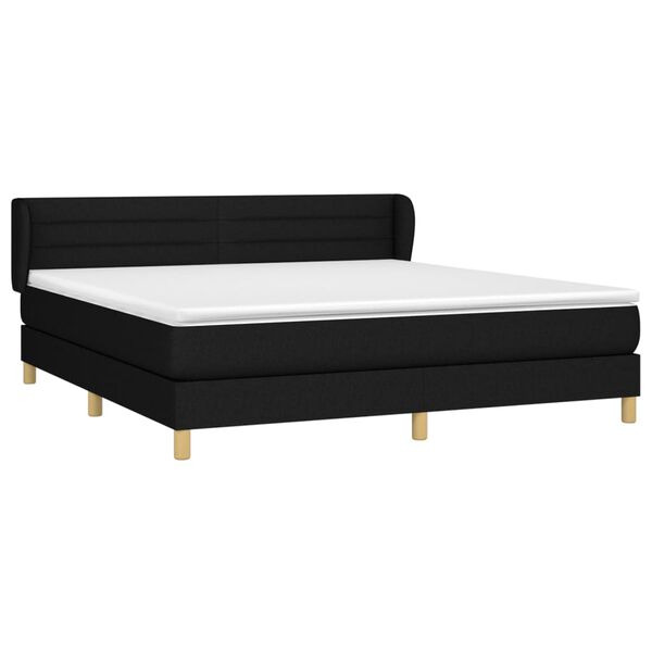 vidaXL Sommier &agrave; lattes de lit avec matelas Noir 160x200 cm Tissu