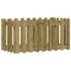 vidaXL Lit sur&eacute;lev&eacute; de jardin design de cl&ocirc;ture bois de pin impr&eacute;gn&eacute;