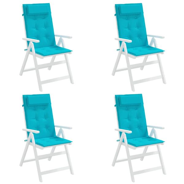 vidaXL Coussins de chaise à dossier haut lot de 4 turquoise