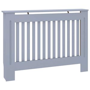 vidaXL Cache-radiateur gris 112x19x81,5 cm bois d'ing&eacute;nierie