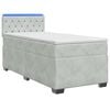vidaXL Lit de box spring avec matelas et LED Gris clair 90 x 200 cm