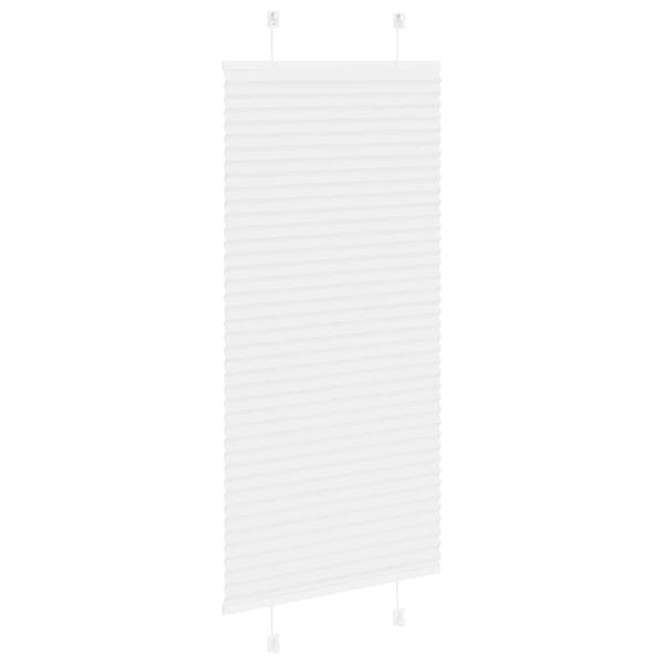 vidaXL Store pliss&eacute; blanc 55x150 cm largeur du tissu 54,4 cm polyester