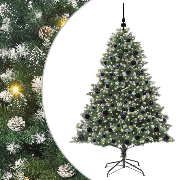 vidaXL Sapin de Noël artificiel avec 300 LED Vert 126 x 126 x 180 cm