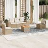 vidaXL Salon de jardin avec coussins 6 pcs beige r&eacute;sine tress&eacute;e