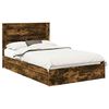 vidaXL Lit de Rangement Ch&ecirc;ne fum&eacute; 135 x 190 cm Bois d'ing&eacute;nierie