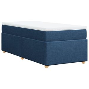 vidaXL Sommier &agrave; lattes de lit avec matelas Bleu 90x190 cm Tissu