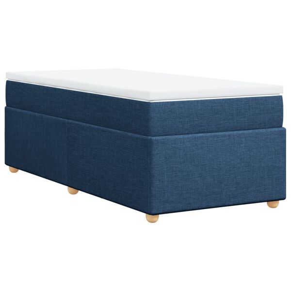 vidaXL Sommier &agrave; lattes de lit avec matelas Bleu 90x190 cm Tissu
