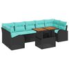 vidaXL Ensemble de canap&eacute; de jardin 8 pc Noir Poly rotin