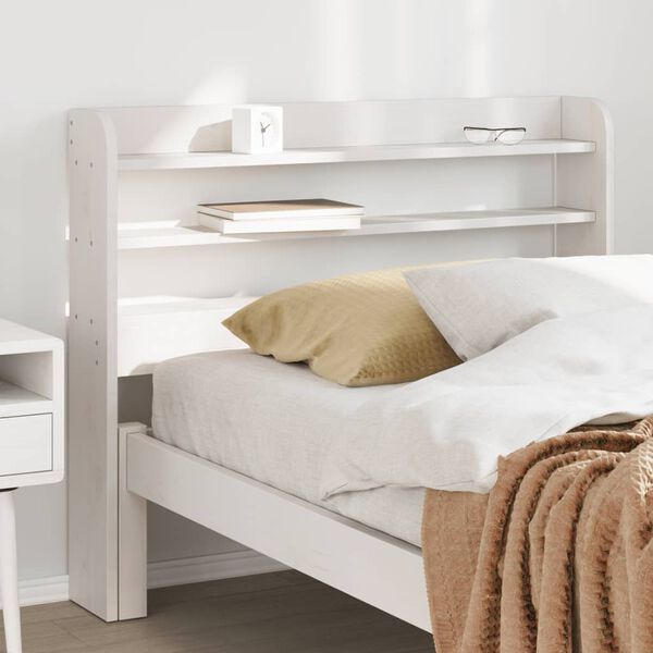 vidaXL Tête de lit avec étagères blanc 75 cm bois massif de pin