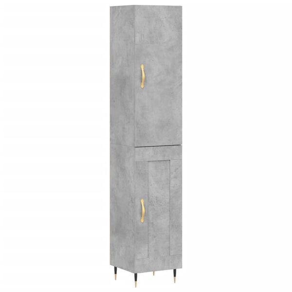 vidaXL Buffet haut Gris b&eacute;ton 34,5x34x180 cm Bois d'ing&eacute;nierie
