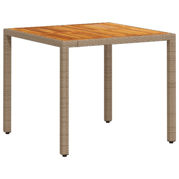 vidaXL Ensemble &agrave; manger de jardin et coussins 5pcs beige rotin acacia