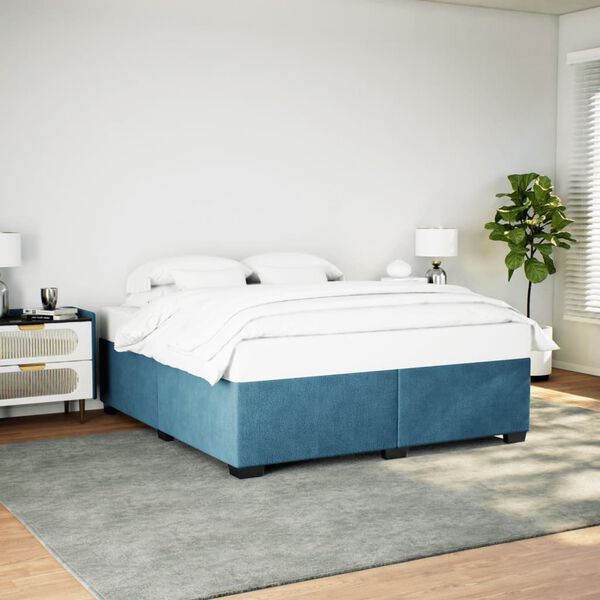 vidaXL Cadre de lit sans matelas bleu 180x200 cm velours