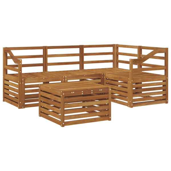 vidaXL Ensemble de canap&eacute;s d'ext&eacute;rieur 5 pcs Naturel