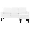 vidaXL Canap&eacute; &agrave; 3 places avec repose-pied Blanc Similicuir