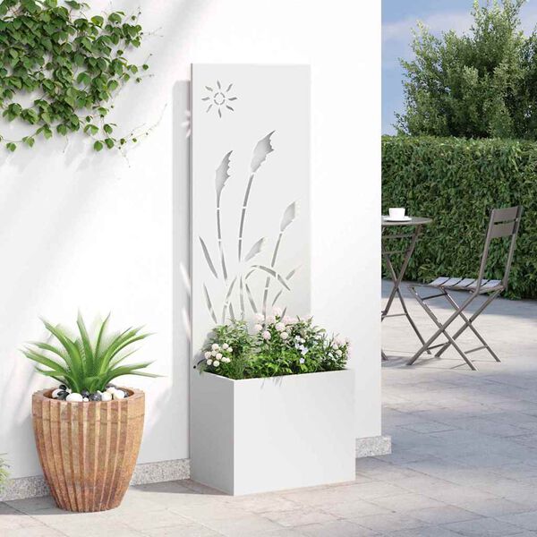 vidaXL &Eacute;cran de confidentialit&eacute; de jardin Fretwork Blanc 50 x 140 cm