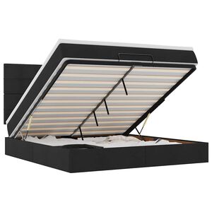 VidaXL Cadre de lit ottoman avec matelas noir 160x200 cm tissu