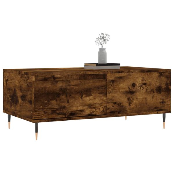 vidaXL Table basse Ch&ecirc;ne fum&eacute; 90x50x36,5 cm Bois d'ing&eacute;nierie