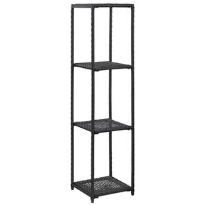 vidaXL &Eacute;tag&egrave;re de rangement Noir 30x30x120 cm R&eacute;sine tress&eacute;e
