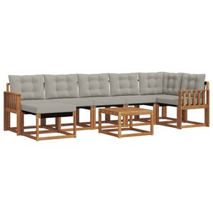 vidaXL Ensemble de canap&eacute;s d'ext&eacute;rieur 8 pcs Gris Naturel et Clair