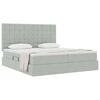 vidaXL Lit de Rangement avec matelas Gris clair 200 x 200 cm Velours