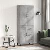 vidaXL Buffet haut Gris béton 69,5x34x180 cm Bois d'ingénierie