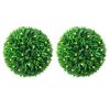 vidaXL Boules de buis artificielles avec lumi&egrave;res LED 2 pcs vert 38 cm