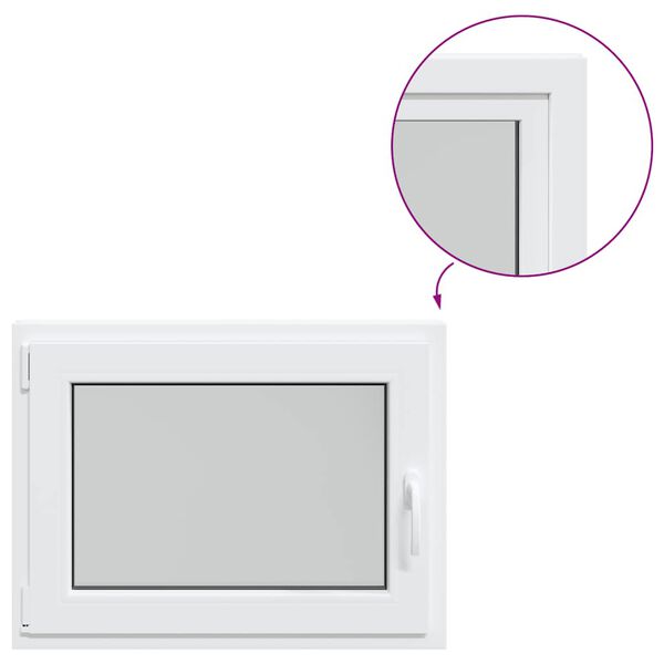 vidaXL Fenêtre de sous-sol « RISOR » 80 x 60 cm oscillo-battante DIN gauche blanche