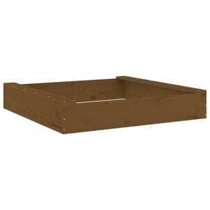 vidaXL Bac &agrave; sable avec si&egrave;ges marron miel carr&eacute; bois de pin massif