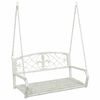 vidaXL Banc Balan&ccedil;oire Acier 110,5 x 59 x 55 cm Blanc antique