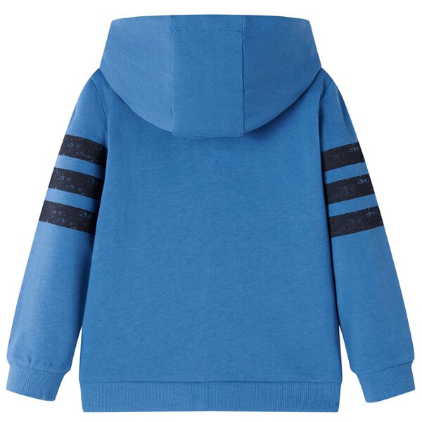 Sweatshirt à capuche fermeture éclair enfants bleu 128