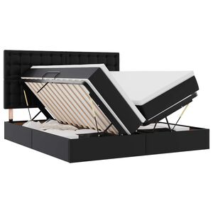 vidaXL Lit avec rangement et matelas avec matelas Noir 180 x 200 cm