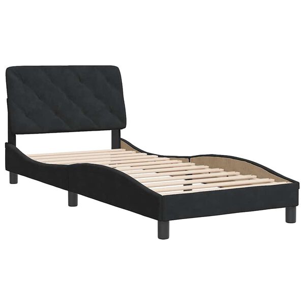 vidaXL Cadre de lit sans matelas noir 90x200 cm velours