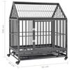 vidaXL Cage pour chien avec roues et toit Acier 92x62x106 cm