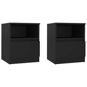 vidaXL Tables de chevet 2 pcs Noir 40x40x50 cm Agglom&eacute;r&eacute;