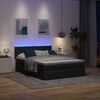vidaXL Lit ottoman avec matelas et LED noir 140x190 cm tissu