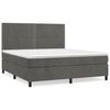 vidaXL Sommier &agrave; lattes de lit et matelas Gris fonc&eacute; 180x200cm Velours