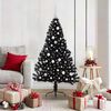 vidaXL Sapin de No&euml;l artificiel pr&eacute;-&eacute;clair&eacute; Noir 150 cm PVC