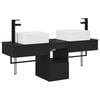 vidaXL Ensemble d'armoire de salle de bain 3 pc Noir 136 x 35 x 80 cm
