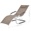 vidaXL Chaise longue avec oreiller Aluminium et textilène Taupe