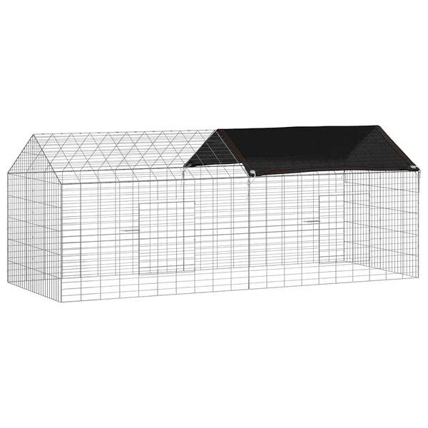 vidaXL Cage pour lapins Argent 400 x 78 x 78 cm Acier galvanis&eacute;