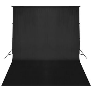 vidaXL Syst&egrave;me de support de toile de fond 500 x 300 cm Noir