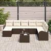 vidaXL Ensemble de canap&eacute; de jardin 9 pcs Marron Poly rotin