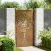 vidaXL Portail de jardin 100x175 cm en acier Corten avec motif arbre