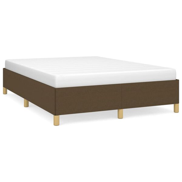 vidaXL Cadre de lit sans matelas marron fonc&eacute; 140x200 cm tissu