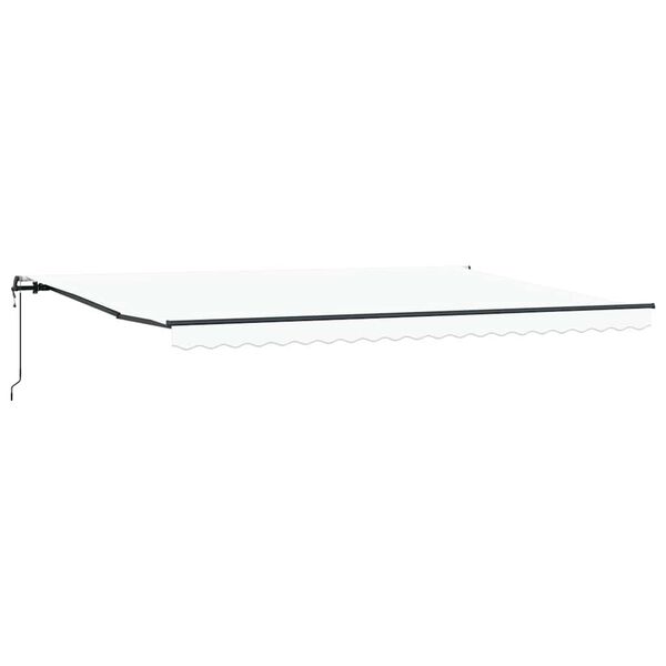vidaXL Auvent R&eacute;tractable Blanc 500 &times; 350 cm Tissu et Aluminium