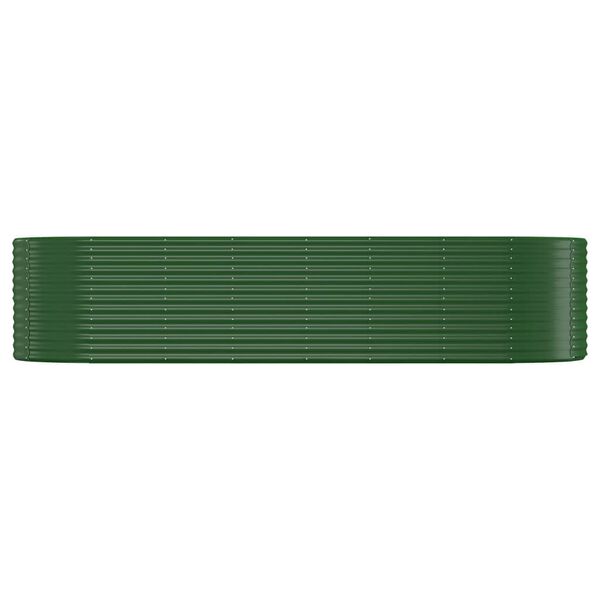 vidaXL Lit sur&eacute;lev&eacute; de jardin Acier galvanis&eacute; 322x100x68cm Vert