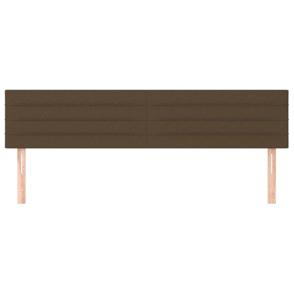 vidaXL T&ecirc;tes de lit 2 pcs Marron Fonc&eacute; 100x5x78/88 cm Tissu