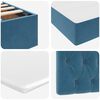 vidaXL Lit de Rangement avec matelas Bleu fonc&eacute; 140 x 200 cm Velours
