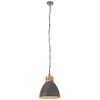 vidaXL Lampe suspendue industrielle Gris Fer et bois solide 46 cm E27
